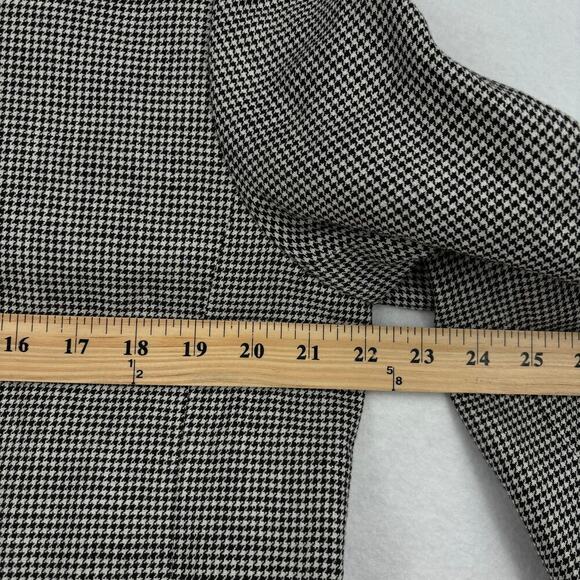 Lauren Ralph Lauren 100% Linen Blazer Jacket Button Up Black White Plaid Size 16 - Picture 9 of 11